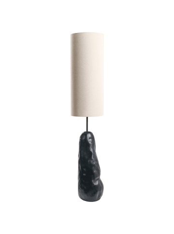 Beliani Stehleuchten SELB in Schwarz/Beige - (W) 28 x (H) 136 x (L) 28 cm