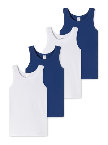 Schiesser Tanktop 95/5 Organic Cotton in weiß, nachtblau