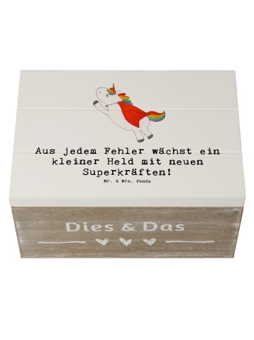 Mr. & Mrs. Panda Holzbox Spruch Fehler machen lernen mit Spruch in Weiß