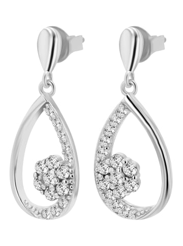 Adeliás Damen Ohrringe – Ohrhänger aus 925 Silber mit Zirkonia in silber