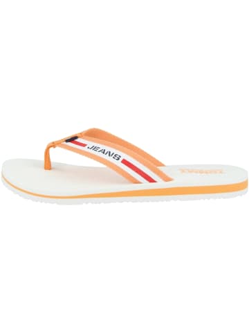 Tommy Hilfiger Zehensandale Tommy Jeans Chunky Tape Flat Beach Sandal in orange