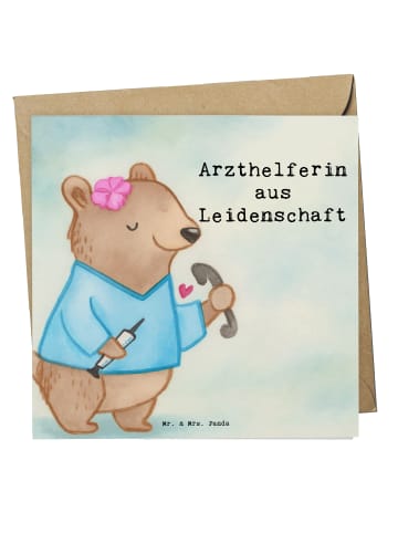 Mr. & Mrs. Panda Deluxe Karte Arzthelferin Leidenschaft Design m... in Weiß