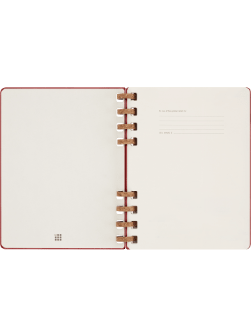 Moleskine Undatierter Life Kalender mit Spiralbindung in CRUSH CHERRY RED