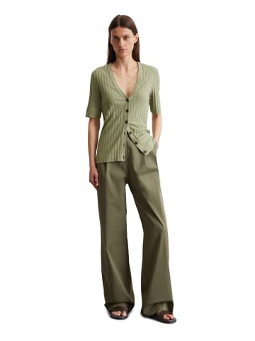 Marc O'Polo Pointelle-Kurzarm-Cardigan slim in Smooth Sage
