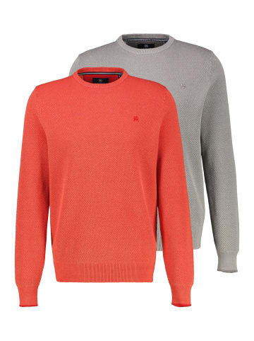 Lerros Pullover Basic in Rot / grau