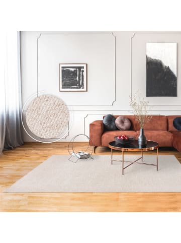 KADIMA DESIGN Waschbarer Teppich waschmaschinenwaschbar Unifarben Küche, Flur in Creme