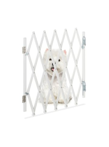 relaxdays Hundeabsperrgitter in Weiß - (B)96 x (H)48,5 cm