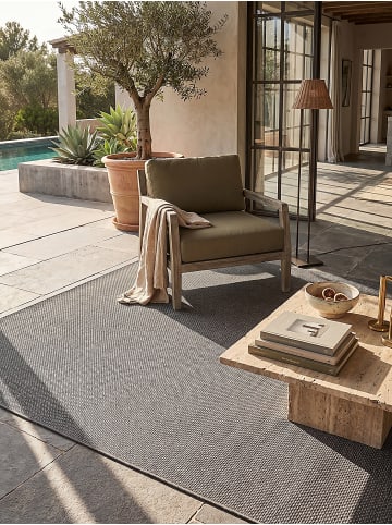 KADIMA DESIGN Teppich flachgewebt Uni flachgewebt pflegeleicht Wohnzimmer Flur in Anthrazit