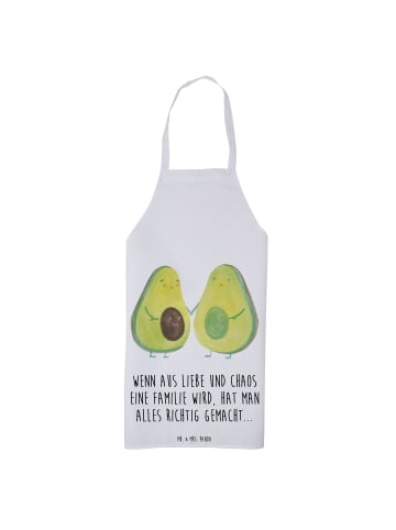 Mr. & Mrs. Panda Kochschürze Avocado Pärchen mit Spruch in Weiß