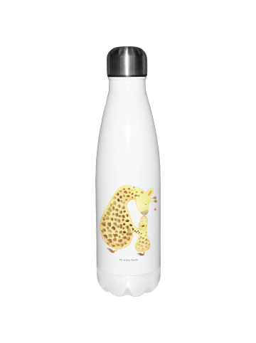 Mr. & Mrs. Panda Edelstahlflasche Giraffe Kind ohne Spruch in Weiß