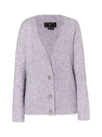 faina Damen Strickjacke Mit Perlen in Lila