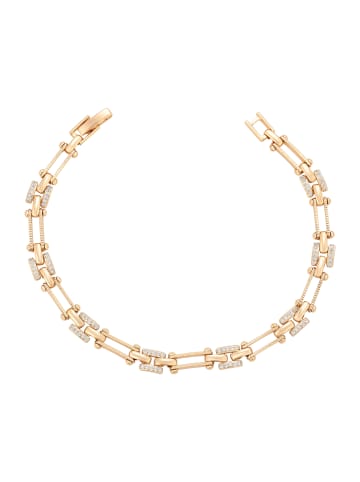 faina Women Link Bracelet With Rhinestones in Rose Gold