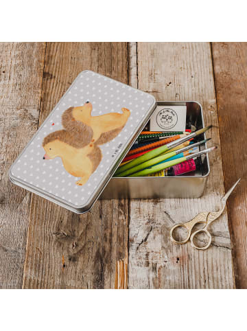 Mr. & Mrs. Panda Aufbewahrungsbox Igel händchenhaltend ohne Spruch in Grau Pastell