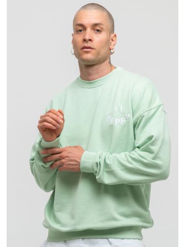 Tom Barron Freizeitanzug Mens Oversize Happy Print Sport Sweatshirt in grün
