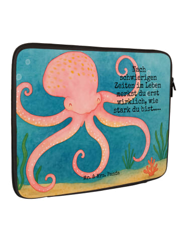 Mr. & Mrs. Panda Laptop Tasche Tintenfisch Design mit Spruch in Weiß