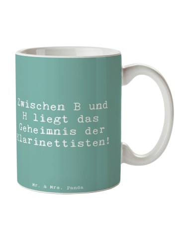 Mr. & Mrs. Panda Trinkbecher Spruch Klarinette Geheimnis mit Spruch in Meeresbrise