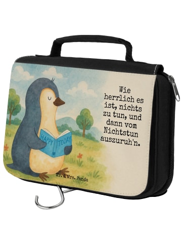 Mr. & Mrs. Panda Kosmetiktasche Pinguin Buch Design mit Spruch in Weiß