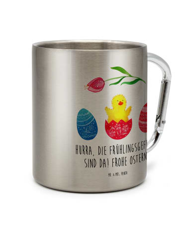 Mr. & Mrs. Panda Thermobecher Küken Schlüpfen mit Spruch in Silber