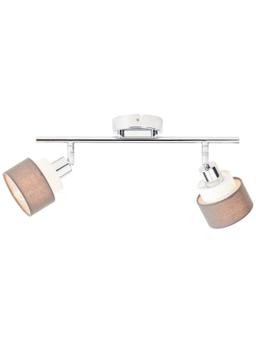 Brilliant Naples Spotrohr 2flg chrom/grau/weiß Metall grau 2x D45, E14, 28 W