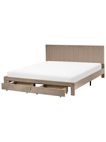 Beliani Doppelbett LONZAC in Beige - (W) 185 x (H) 90 x (L) 208 cm