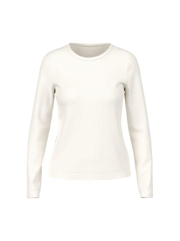 MARC CAIN SPORTS  Rippenstrickshirt mit Rundhalsausschnitt in Off White