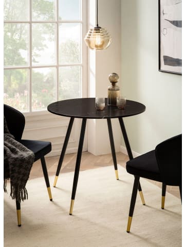 KADIMA DESIGN Esszimmertisch 75x75x76 cm Marmor-Optik Esstisch Modern in Schwarz