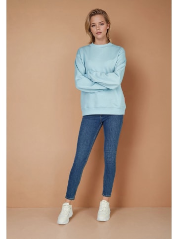 Salzhaut Rundhalspullover für Damen in hell-blau