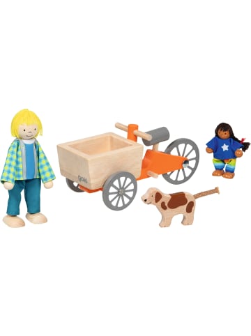 Goki Lastenfahrrad mit 2 Biegepuppen und Hund - ab 3 Jahren