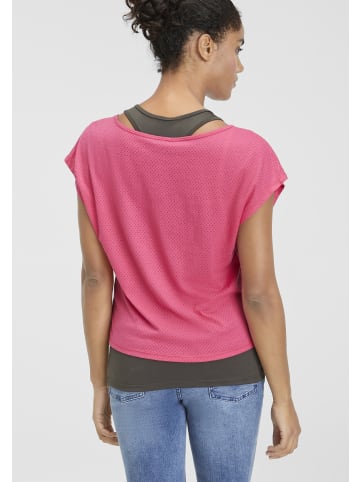 H.I.S. Trainingsshirt in anthrazit, rosa