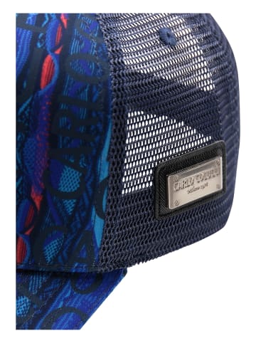 Carlo Colucci Trucker Cap Cominato in Royalblau