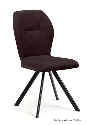 58 aufm Kessel ESSZIMMERSTUHL (2er-Set) Delta 51x92x60 Schwarz/Anthrazit