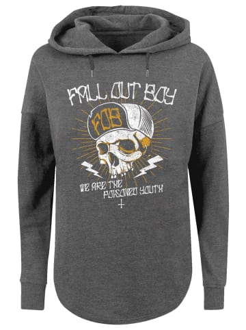 F4NT4STIC Oversized Hoodie Fall Out Boy Chest Youth Skull in charcoal