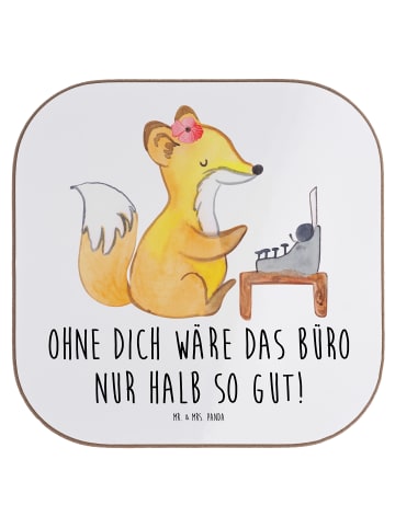 Mr. & Mrs. Panda Tischuntersetzer Sekretärin Beste mit Spruch in Weiß