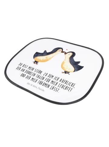 Mr. & Mrs. Panda Autoscheibensonnenschutz Pinguin Liebe mit Spruch in Weiß