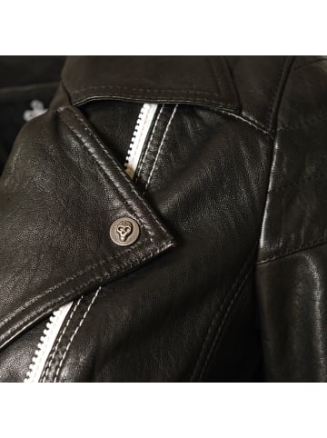 Roberto Geissini Alla Lederjacke Schwarz Weiß