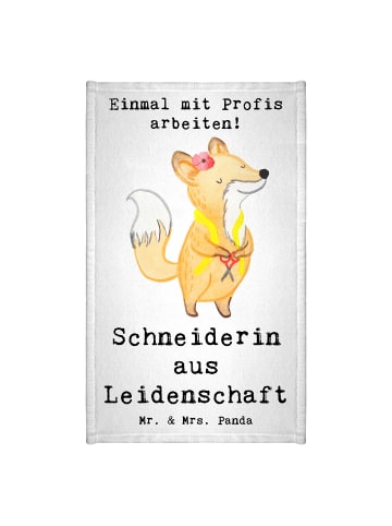 Mr. & Mrs. Panda Gästehandtuch Schneiderin Leidenschaft mit Spruch in Weiß