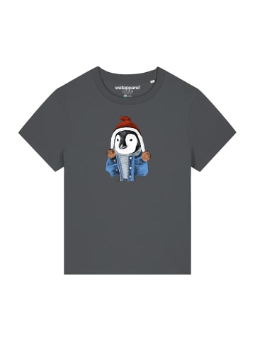 wat? Apparel T-Shirt Pinguin in Grau