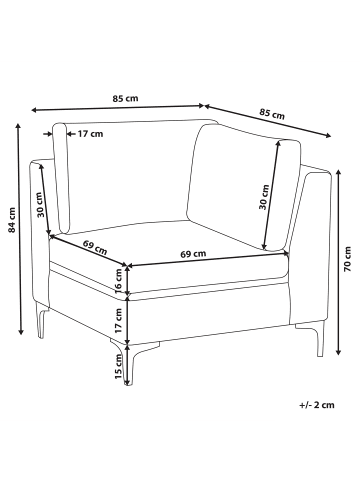 Beliani Sofaelement EVJA in Rosa - (W) 85 x (H) 84 x (L) 85 cm