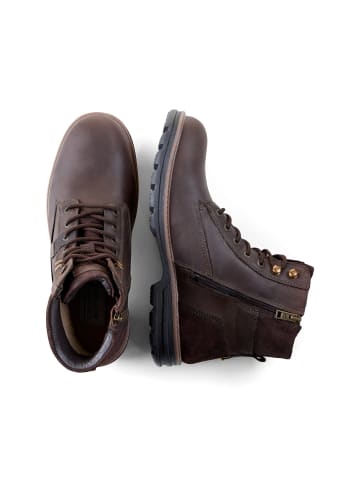 Camel Active Schnürschuhe aus echtem Leder in Dunkelbraun