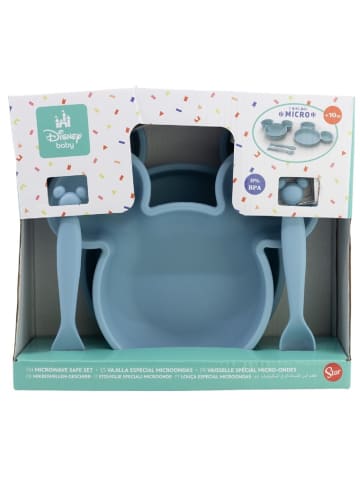 Disney Mickey Mouse Disney Mickey Mouse Kindergeschirr-Set 4-teilig – Teller, Schale in Blau