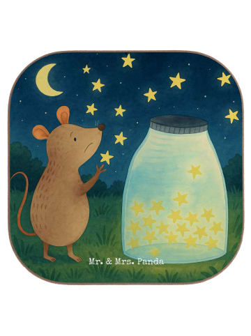 Mr. & Mrs. Panda Untersetzer Tasse Maus Sterne Design ohne Spruch in Weiß