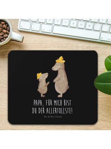 Mr. & Mrs. Panda Mauspad Bären mit Hut mit Spruch in Schwarz