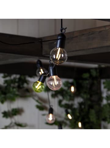 STAR Trading Outdoor-Lichterkette ,Fiesta' mit Batterien und Timer, 10 bunte LED Gl