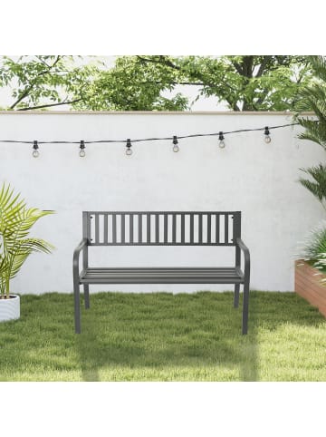 relaxdays Gartenbank in Grau - (B)127,5 x (H)82 x (T)59,5 cm
