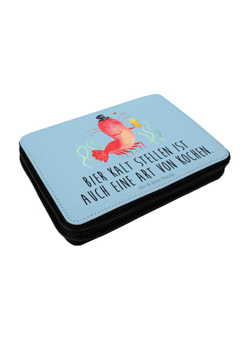 Mr. & Mrs. Panda Bleistiftetui Hummer Weizen mit Spruch in Blau Pastell