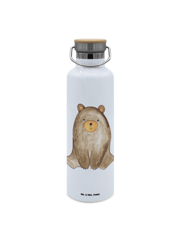 Mr. & Mrs. Panda Trinkflasche Bär sitzend ohne Spruch in Weiß