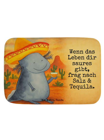 Mr. & Mrs. Panda Badezimmer Matte Axolotl Tequila Design mit Spruch in Weiß