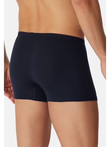 Schiesser Retro Short / Pant Cotton Essentials in Dunkelblau / schwarz