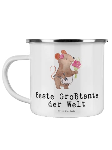 Mr. & Mrs. Panda Emaille Tasse Maus Beste Großtante der Welt mit... in Weiß