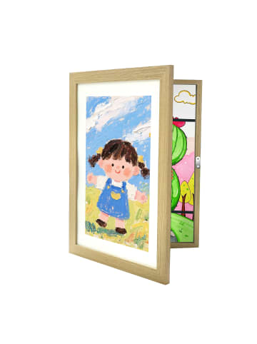 relaxdays Kinder-Bilderrahmen in Eiche-Natur - 32 x 25,5 cm